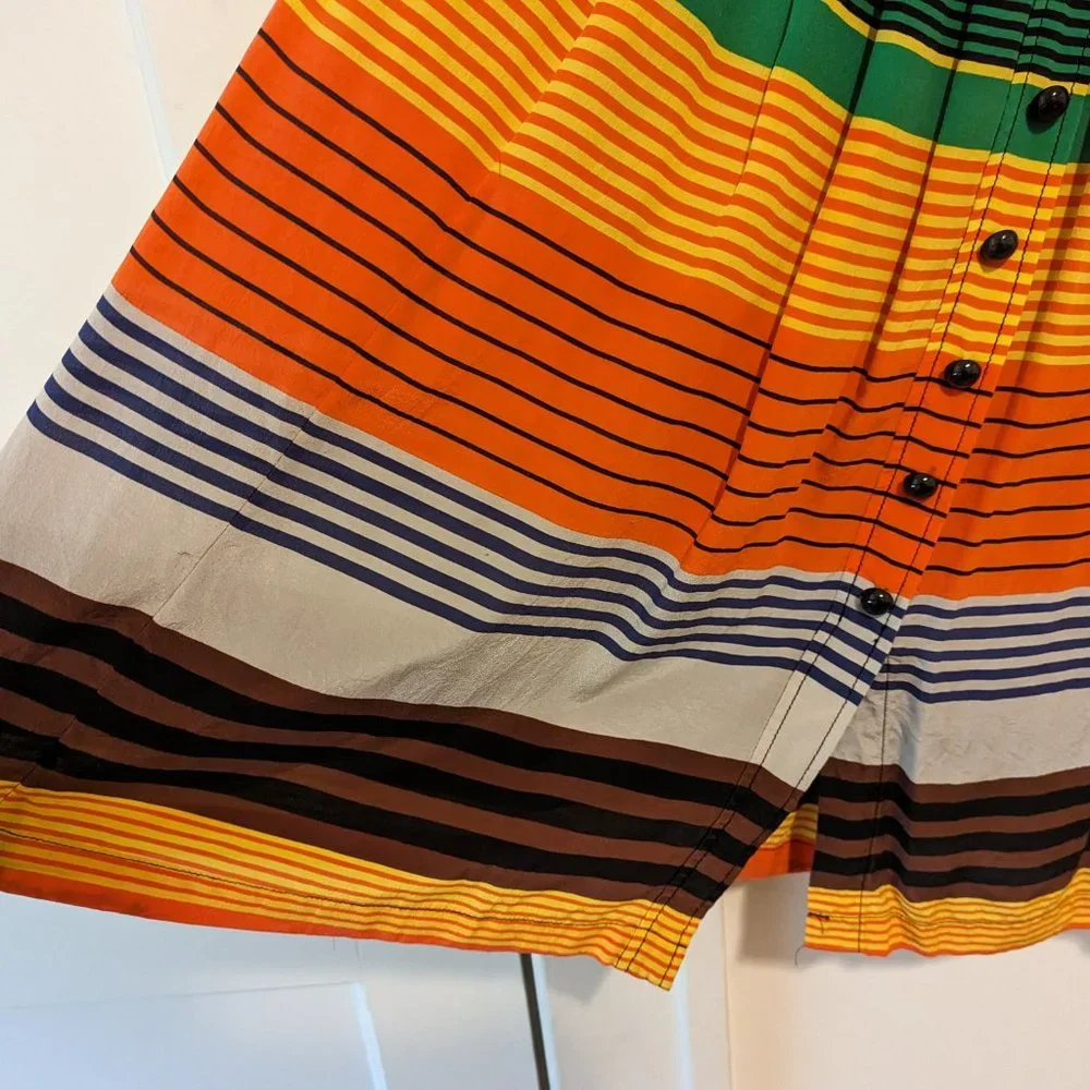 Anthropologie Plenty by Tracy Reese "Striped Stripes" Sleeveless Silk Dress - Picture 6 of 12